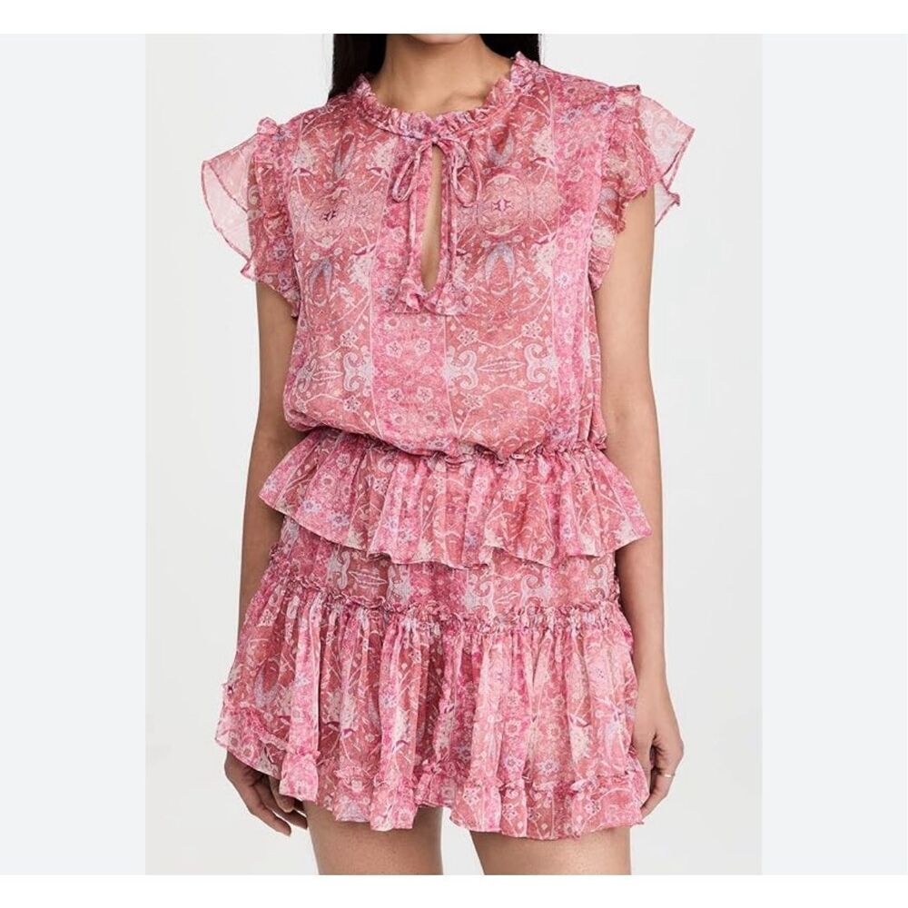 Misa Los Angeles Pink Floral Mini Dress